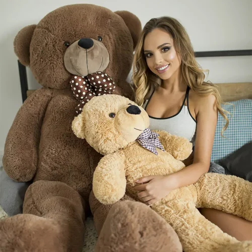 Teddyway Nomo Big Plush Teddy Bear Giant XXL, Soft Toy, 160 Cm, 63 Inches, 5.2 Feet, Dark Brown - Teddyway