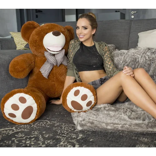 Teddyway Bobo Big Plush Teddy Bear Giant XXL, Soft Toy, 100 Cm, 39 Inches, 3.3 Feet, Dark Brown - Teddyway
