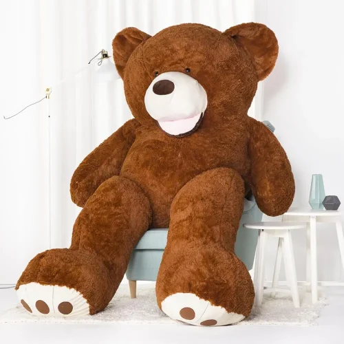 Teddyway Bobo Big Plush Teddy Bear Giant XXL, Soft Toy, 100 Cm, 39 Inches, 3.3 Feet, Light Brown - Teddyway