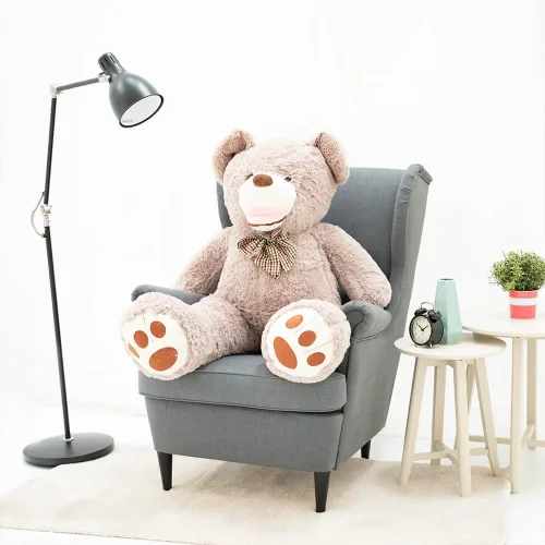 Teddyway Bobo Big Plush Teddy Bear Giant XXL, Soft Toy, 100 Cm, 39 Inches, 3.3 Feet, Light Brown - Teddyway