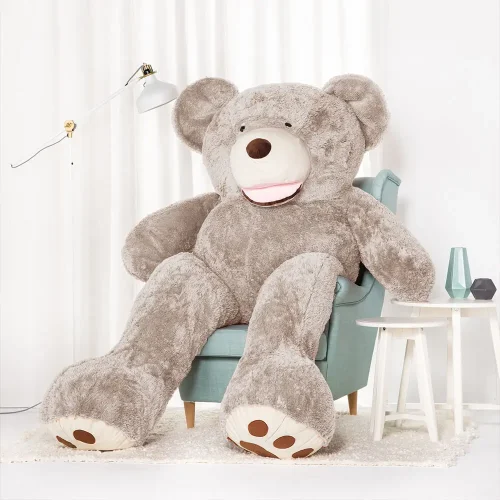 Teddyway Bobo Big Plush Teddy Bear Giant XXL, Soft Toy, 100 Cm, 39 Inches, 3.3 Feet, Light Brown - Teddyway