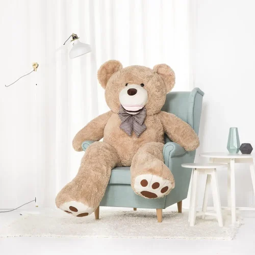 Teddyway Bobo Big Plush Teddy Bear Giant XXL, Soft Toy, 100 Cm, 39 Inches, 3.3 Feet, Light Brown - Teddyway