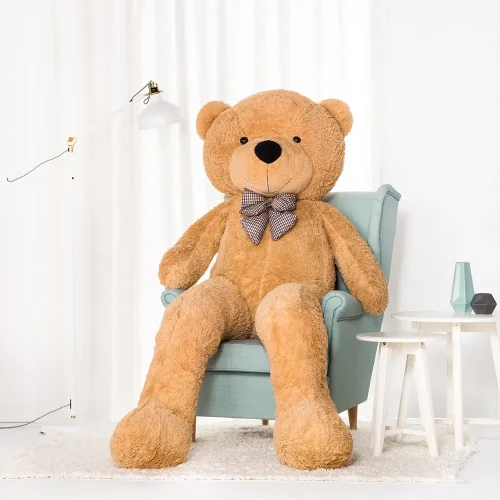 Teddyway Popo Big Plush Teddy Bear Giant XXL, Soft Toy, 100 Cm, 39 Inches, 3.3 Feet, Light Brown - Teddyway