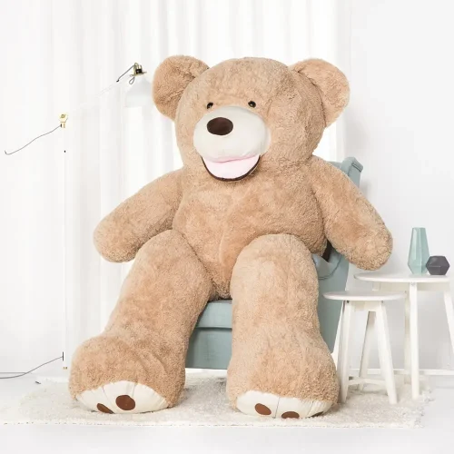 Teddyway Bobo Big Plush Teddy Bear Giant XXL, Soft Toy, 100 Cm, 39 Inches, 3.3 Feet, Light Brown - Teddyway