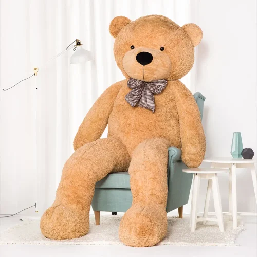 Teddyway Popo Big Plush Teddy Bear Giant XXL, Soft Toy, 100 Cm, 39 Inches, 3.3 Feet, Light Brown - Teddyway
