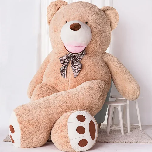 Teddyway Bobo Big Plush Teddy Bear Giant XXL, Soft Toy, 100 Cm, 39 Inches, 3.3 Feet, Light Brown - Teddyway