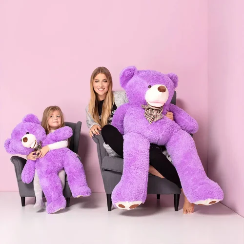 Teddyway Bobo Big Plush Teddy Bear Giant XXL, Soft Toy, 100 Cm, 39 Inches, 3.3 Feet, Purple - Teddyway