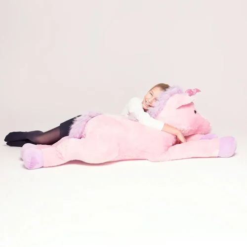Teddyway Soso Plush Unicorn, Soft Toy, 70 Cm, 27 Inches, 2.3 Feet, Pink - Teddyway