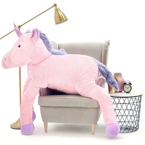 Teddyway Soso Plush Unicorn, Soft Toy, 70 Cm, 27 Inches, 2.3 Feet, Pink - Teddyway