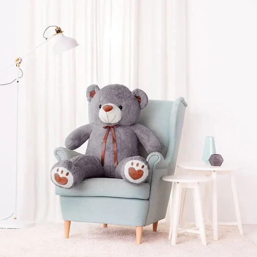 Big Plush Teddy Bear, Soft Toy, 100 Cm, 39 Inches, 3.3 Feet, Light Brown, Toto - Teddyway