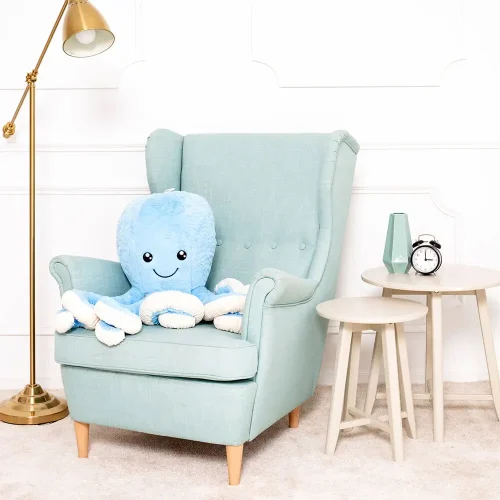 Opus Big Plush Octopus GIant XXL, Soft Toy, 80 Cm, 31 Inches, 2.6 Feet, Blue - Teddyway