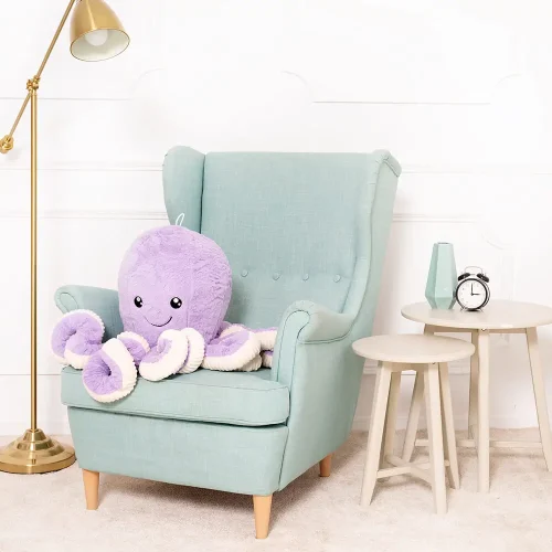 Opus Big Plush Octopus GIant XXL, Soft Toy, 80 Cm, 31 Inches, 2.6 Feet, Blue - Teddyway