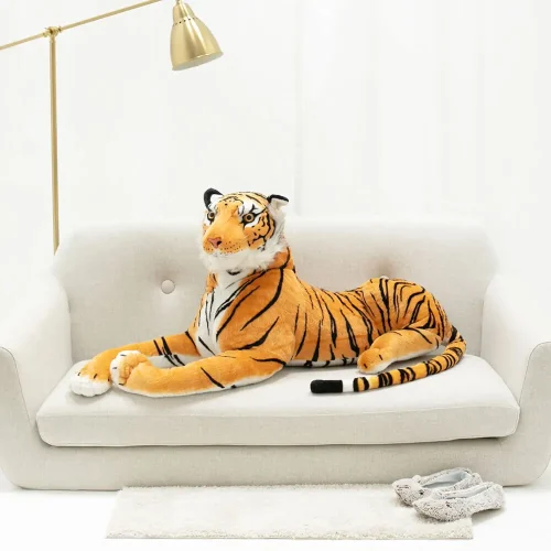 Teddyway Tigo Plush Tiger, Soft Toy, 70 Cm, 27 Inches, 2.3 Feet, Yellow - Teddyway