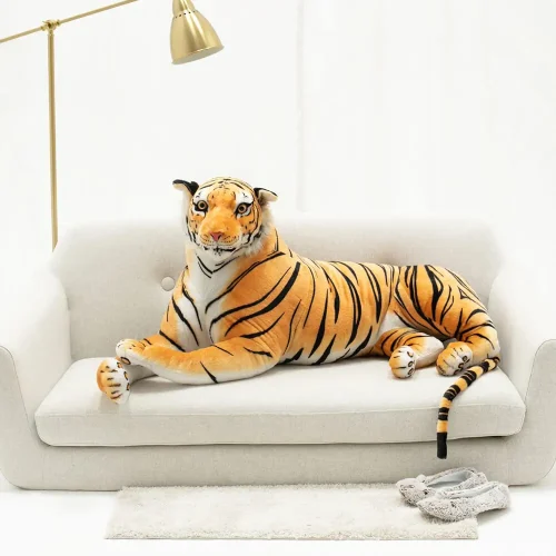 Teddyway Tigo Plush Tiger, Soft Toy, 70 Cm, 27 Inches, 2.3 Feet, Yellow - Teddyway