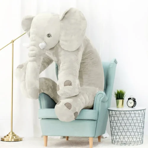 Teddyway Hogo Plush Elephant, Soft Toy, 70 Cm, 27 Inches, 2.3 Feet, Gray - Teddyway