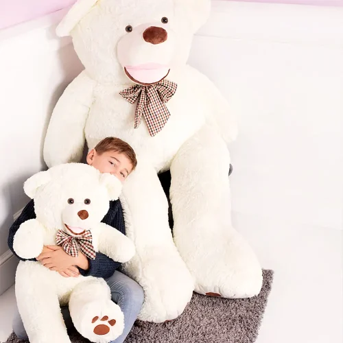 Teddyway Bobo Big Plush Teddy Bear Giant XXL, Soft Toy, 100 Cm, 39 Inches, 3.3 Feet, White - Teddyway