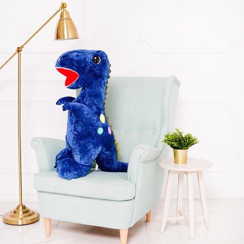 Teddyway Gogo Big Plush Dinosaur Giant XXL, Soft Toy, 110 Cm, 43 Inches, 3.6 Feet, Blue - Teddyway
