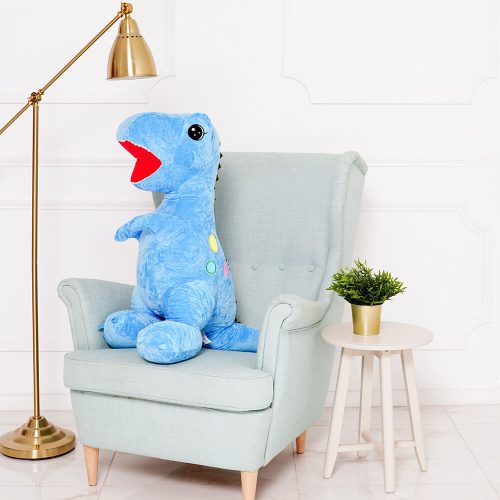 Teddyway Gogo Big Plush Dinosaur Giant XXL, Soft Toy, 110 Cm, 43 Inches, 3.6 Feet, Light Blue - Teddyway