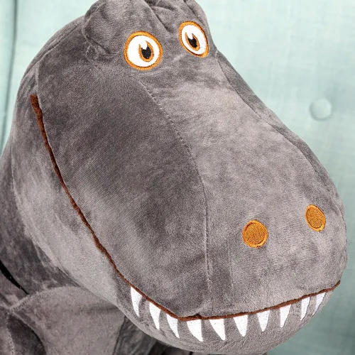 Teddyway Deno Plush Dinosaur, Soft Toy, 70 Cm, 27 Inches, 2.3 Feet, Gray - Teddyway