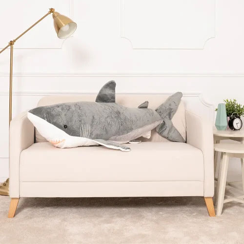Teddyway Saho Plush Shark, Soft Toy, 90 Cm, 35 Inches, 2.9 Feet, Blue - Teddyway