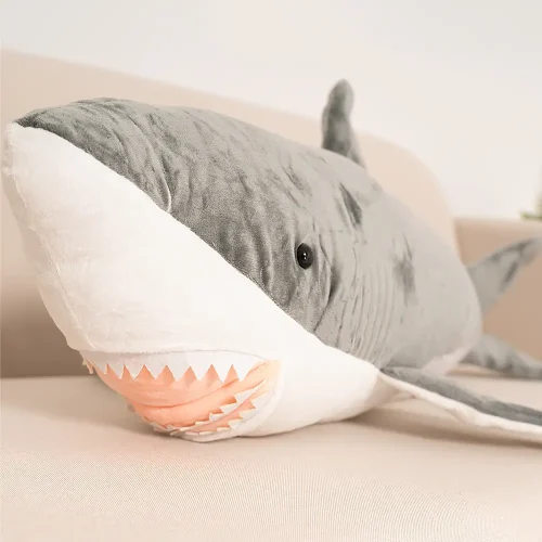 Teddyway Saho Big Plush Shark Giant XXL, Soft Toy, 130 Cm, 51 Inches, 4.3 Feet, Gray - Teddyway