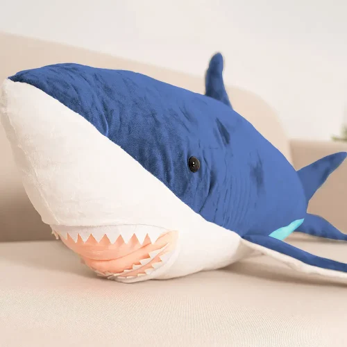 Teddyway Saho Plush Shark, Soft Toy, 90 Cm, 35 Inches, 2.9 Feet, Blue - Teddyway