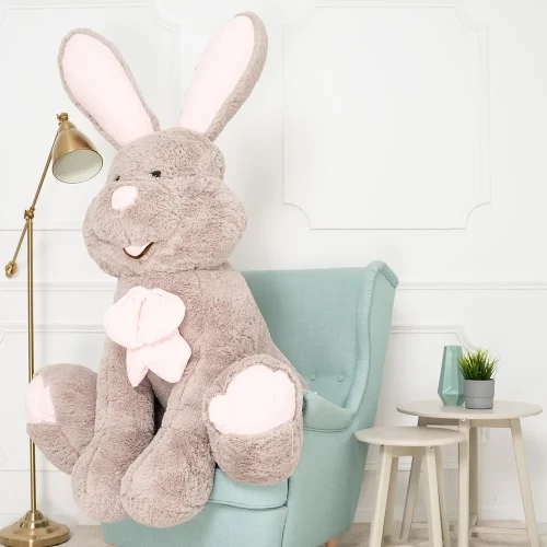 Teddyway Vuni Big Plush Bunny Giant XXL, Soft Toy, 160 Cm, 63 Inches, 5.2 Feet, Gray - Teddyway