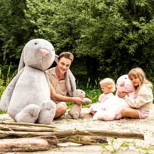 Teddyway Bani Big Plush Bunny Giant XXL, Soft Toy, 160 Cm, 63 Inches, 5.2 Feet, Dark Gray - Teddyway
