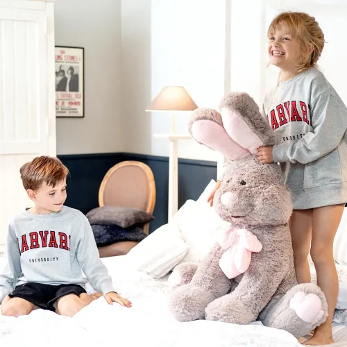 Teddyway Vuni Big Plush Bunny Giant XXL, Soft Toy, 120 Cm, 47 Inches, 3.9 Feet, Gray - Teddyway