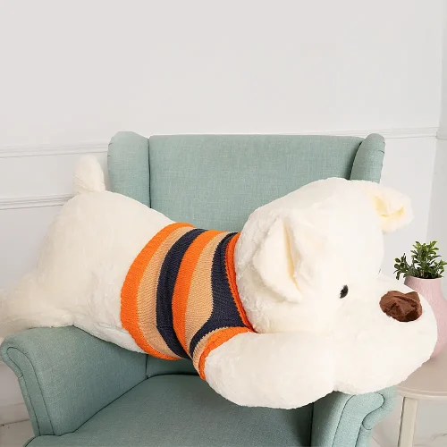 Teddyway Dami Plush Dog, Soft Toy, 70 Cm, 27 Inches, 2.3 Feet, White - Teddyway