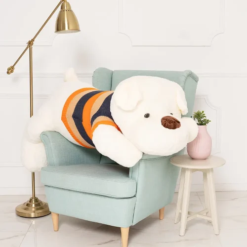 Teddyway Dami Plush Dog, Soft Toy, 70 Cm, 27 Inches, 2.3 Feet, White - Teddyway