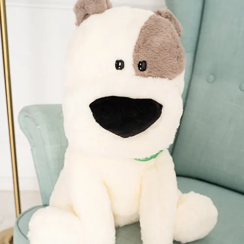 Feri Plush Dog, Soft Toy, 20 Cm, 7 Inches, 0.6 Feet, White - Teddyway