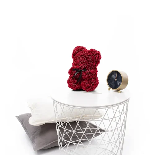 Teddyway Onis Rose Teddy Bear, Artificial Roses, Flower Gift, 25 Cm, 10 Inches, 0.8 Feet, Red - Teddyway