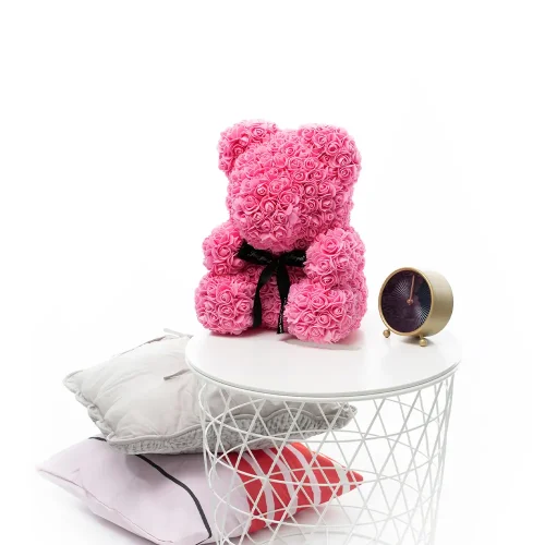 Teddyway Onis Rose Teddy Bear, Artificial Roses, Flower Gift, 25 Cm, 10 Inches, 0.8 Feet, Red - Teddyway